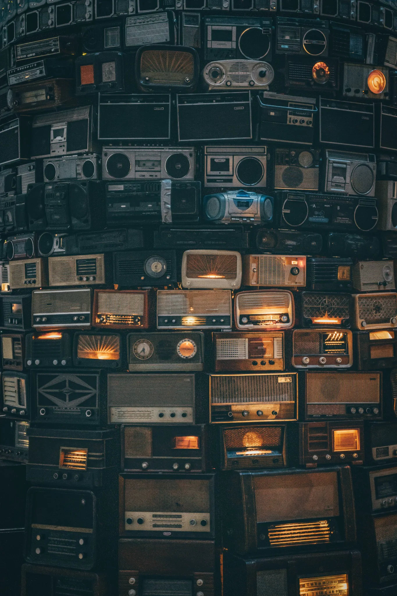 Vintage radios representing a wide spectrum of sound